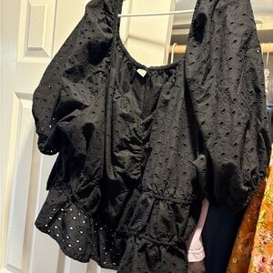 Target A New Day Black Eyelet Blouse